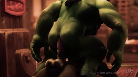 Hot orc riding horsie