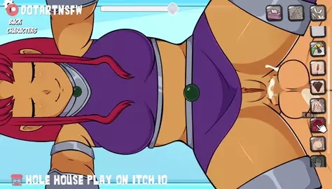 Starfire Dripping Doggystyle Creampie - Hole House
