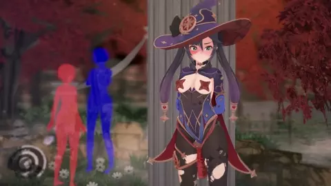 Mona parasitized by a tentacle suit