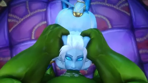 draenei and a green orc