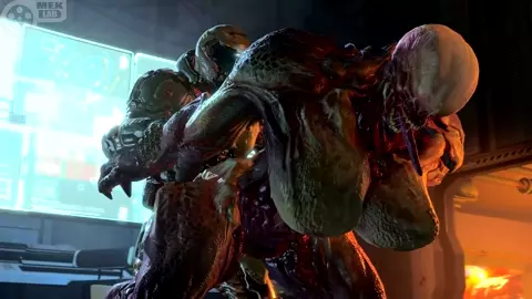 Hell Knight slain by doomslayer