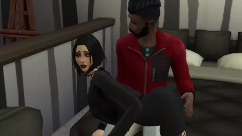 Emo girl having fun with her neighbor