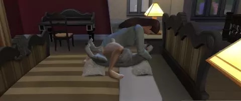 Olivia loving fuck on bed.