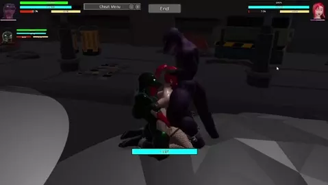 Lavender(Purple Lizard) and UnNatural(robo lizard) vs Ellie(2x stat Ai)