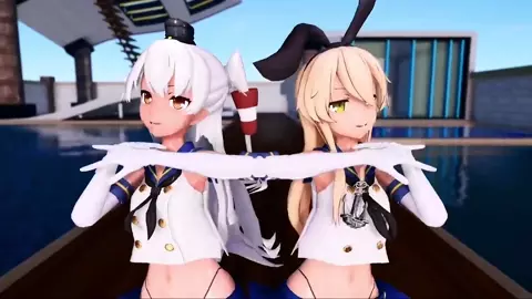 Shimakaze & Amatsukaze - Good Night Kiss (ver. 2) [MMD R15] GenesisMMD