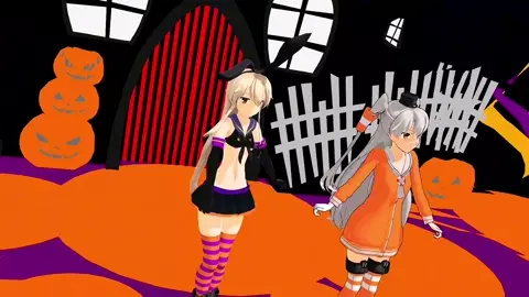 Shimakaze & Amatsukaze - Happy Halloween [MMD R15] Ruby MMD