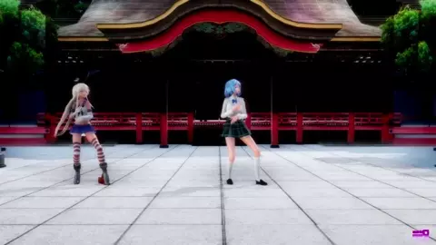Shimakaze & Hatsune - Lamb (panty shots) [MMD R15] Delor
