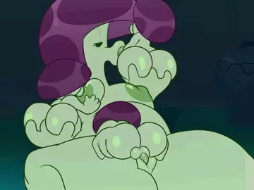 A female Scaredy Shroom gets gangbanged by three Puff Shrooms ( Mrloquendo )