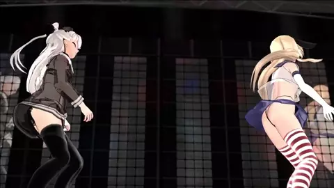 Shimakaze & Amatsukaze - Roki [MMD R18] mikumikuJackD