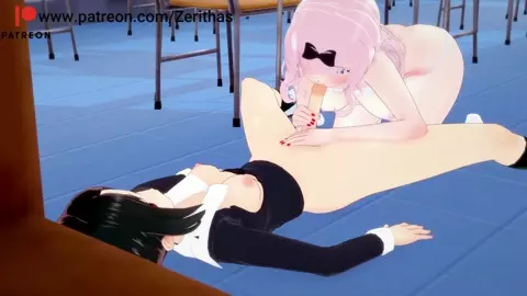 Chika x Kaguya Futanari at school