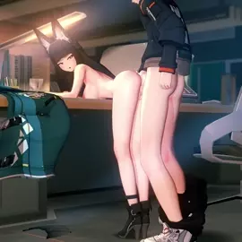 Overtime with Miyabi (Nude/NoWM) [DoriDoriko]