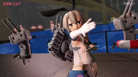 Shimakaze - Pink Cat [MMD R18] Fujitaka Nasubi