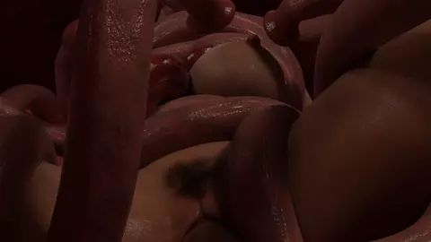 Lara Croft brutalized and filled by tentacle monsters
