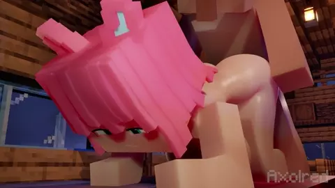Girl gets fucked doggystyle by a villager in Minecraft