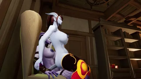 Futa Draenei and female draenei XMas22
