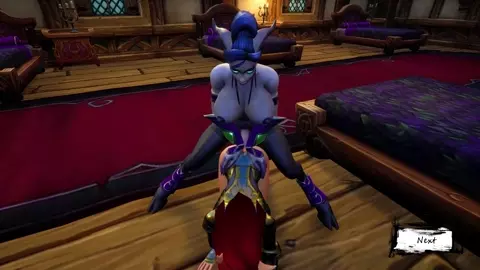 2 Futa Draenei creampie Female Elf