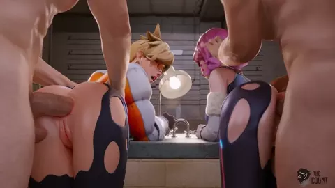 Tracer and D.Va caught by the police intro part 2. (male audio) [TheCount]