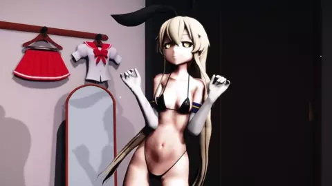 Shimakaze - Juice [MMD R18] Sashimi Cream