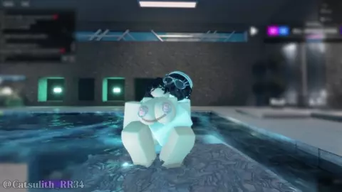 Alone in the pool turns into a rough fuck | Sex with a follower (11) | Session