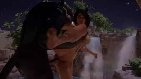 Wild Life Wolf with Cat Girl