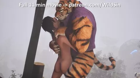 Tiger Furry male fuck The Boy - romantic fog