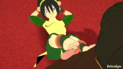 Toph Footjob and Creampie