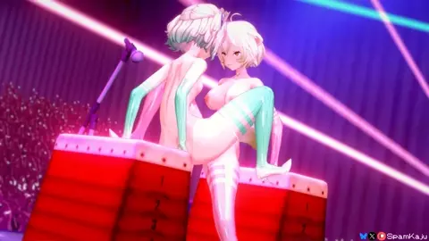 Laimu x Mint - Sloppy sister scissoring squirt show (SpamKaju)