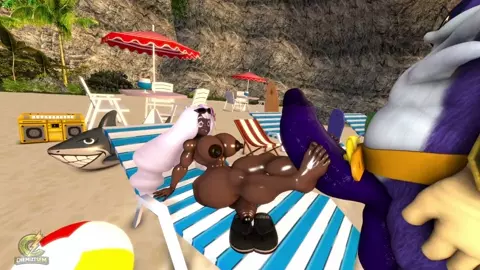 POV: you catch Jacinthe and Big the Cat getting freaky playing footsie on the beach.