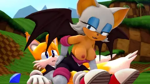 Rouge riding Tails