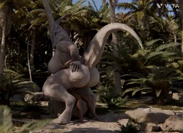 Una gran dinosauria follando hasta el cansancio