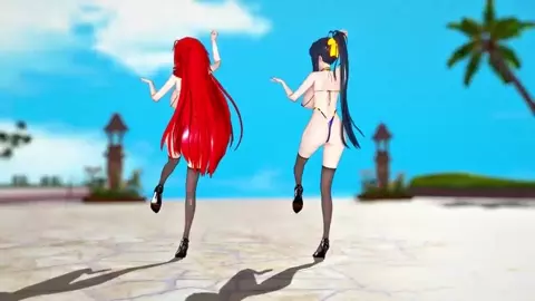 Rias Gremory X Himejima Akeno MMD