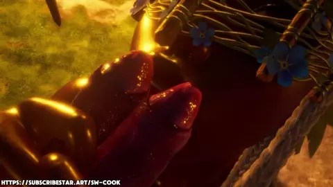 Tribal Girl Takes Reptilian Monster's Two Cocks and Gets Double Creampie
