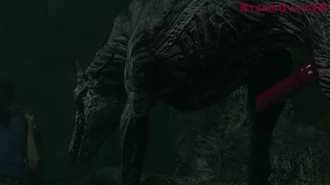 Lara Croft raided by Mutant Hounds