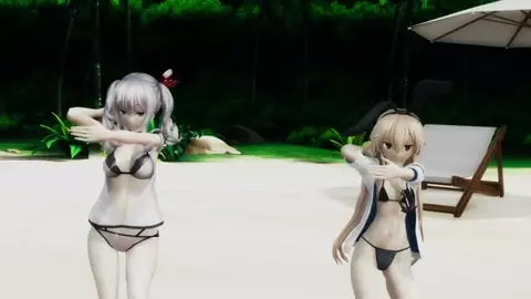 Shimakaze & Kashima - Apple Pie [MMD R18] Gold RiverP