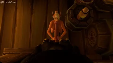 Blood Elf Sucking Taurens Dick in a Tavern