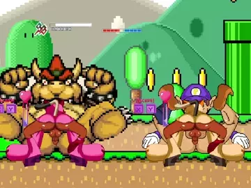MUGEN: Taokaka x2 fucks Bowser & Waluigi