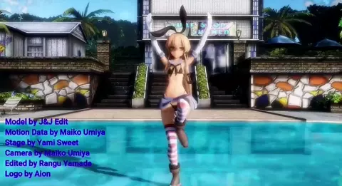 Shimakaze - Hentai Dance [MMD R15] Rangu Yamada