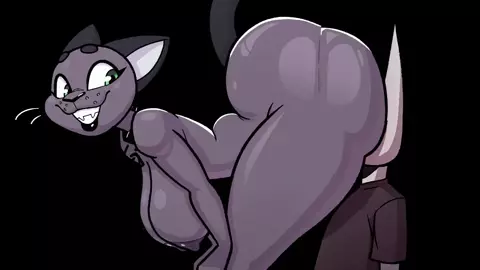 Catgirl twerks and gets her ass filled with cum