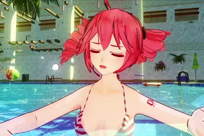 Triple Baka in the pool! Are you ready for a swim?