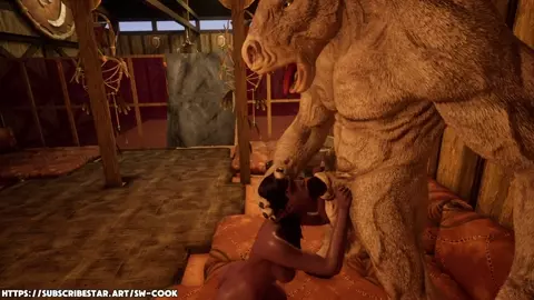Centaur Takes Elf Girl Rough in the Stable