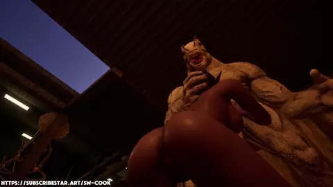 Centaur Takes Elf Girl Rough in the Stable